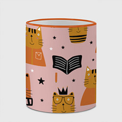 Кружка 3D ЗАБАВНЫЕ КОТИКИ FUNNY CATS, цвет: 3D-оранжевый кант — фото 2