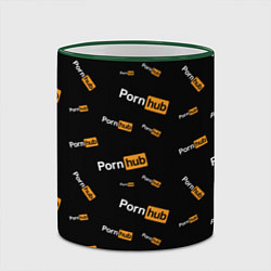 Кружка 3D PORN HUB НАДПИСИ ПАТТЕРН, цвет: 3D-зеленый кант — фото 2