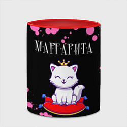 Кружка 3D Маргарита КОШКА Брызги, цвет: 3D-белый + красный — фото 2