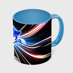 Кружка 3D Speed Sonic, цвет: 3D-белый + небесно-голубой