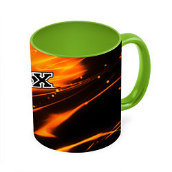 Кружка 3D FOX RACING - ФОКС СИЯНИЕ, цвет: 3D-белый + светло-зеленый