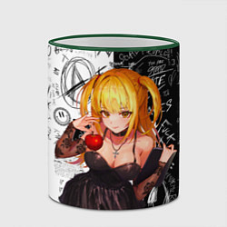 Кружка 3D Миса с яблоком Тетрадь смерти, цвет: 3D-зеленый кант — фото 2