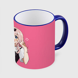 Кружка 3D Чика на позитиве, цвет: 3D-синий кант