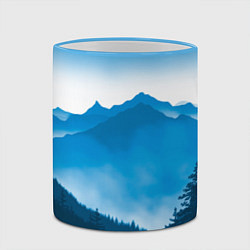 Кружка 3D Горы Лес, цвет: 3D-небесно-голубой кант — фото 2