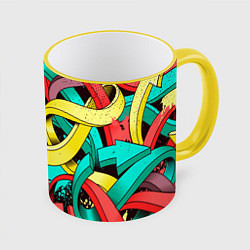 Кружка цветная ПЕРЕПЛЕТАЮЩИЕСЯ СТРЕЛКИ