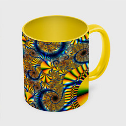 Кружка 3D FRACTAL COLOR PATTERN, цвет: 3D-белый + желтый