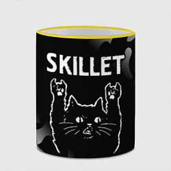 Кружка 3D Группа Skillet и Рок Кот, цвет: 3D-желтый кант — фото 2