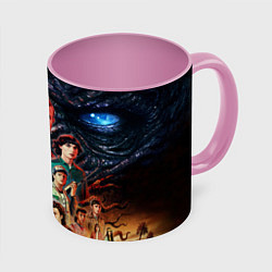 Кружка 3D ОЧЕНЬ СТРАННЫЕ ДЕЛА 4 STRANGER THINGS 4, цвет: 3D-белый + розовый