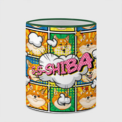 Кружка 3D Pop art shiba inu, цвет: 3D-зеленый кант — фото 2