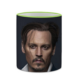 Кружка 3D Джонни Депп Johnny Depp, цвет: 3D-светло-зеленый кант — фото 2