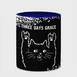 Кружка 3D Группа Three Days Grace и Рок Кот, цвет: 3D-белый + синий — фото 2