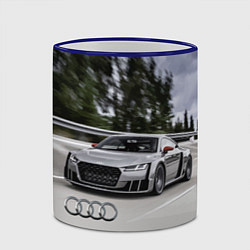 Кружка 3D Ауди на скоростном шоссе Audi on the expressway, цвет: 3D-синий кант — фото 2