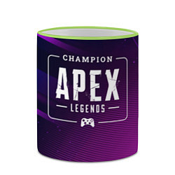 Кружка 3D Apex Legends Gaming Champion: рамка с лого и джойс, цвет: 3D-светло-зеленый кант — фото 2