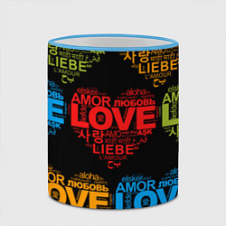 Кружка 3D Love, Amor, Любовь - Неон версия, цвет: 3D-небесно-голубой кант — фото 2