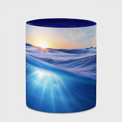 Кружка 3D Грань между небом и водой, цвет: 3D-белый + синий — фото 2