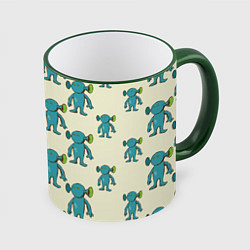 Кружка 3D Милые зеленые человечки, цвет: 3D-зеленый кант