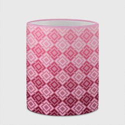 Кружка 3D Розовый геометрический градиентный узор, цвет: 3D-розовый кант — фото 2