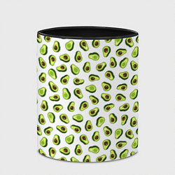 Кружка 3D Смешное авокадо на белом фоне, цвет: 3D-белый + черный — фото 2