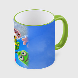 Кружка 3D Мои поющие монстры, цвет: 3D-светло-зеленый кант