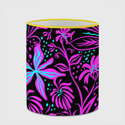 Кружка 3D Цветочная композиция Fashion trend, цвет: 3D-желтый кант — фото 2