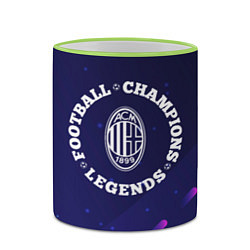 Кружка 3D Символ AC Milan и круглая надпись Football Legends, цвет: 3D-светло-зеленый кант — фото 2