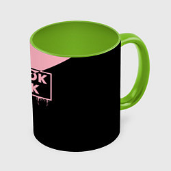 Кружка 3D BLACKPINK BIG LOGO, цвет: 3D-белый + светло-зеленый
