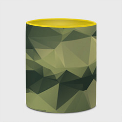 Кружка 3D 3д полигоны - камуфляж, цвет: 3D-белый + желтый — фото 2