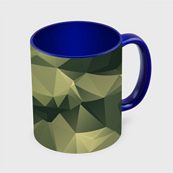Кружка 3D 3д полигоны - камуфляж, цвет: 3D-белый + синий