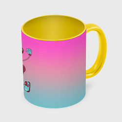 Кружка 3D Мама длинные ноги: Poppy Playtime, цвет: 3D-белый + желтый