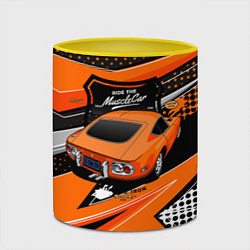 Кружка 3D Vintage Tron Ретро-автомобиль, цвет: 3D-белый + желтый — фото 2