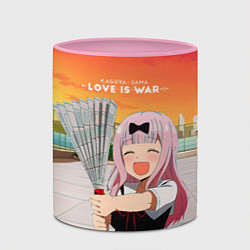 Кружка 3D Love is war Госпожа Кагуя, цвет: 3D-белый + розовый — фото 2