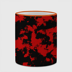 Кружка 3D Черно-красная абстракция, цвет: 3D-оранжевый кант — фото 2