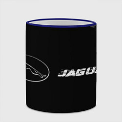 Кружка 3D Jaguar Speed на темном фоне со следами шин, цвет: 3D-синий кант — фото 2