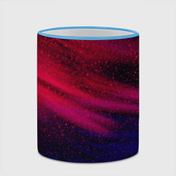 Кружка 3D Неоновая пыль - Красный, цвет: 3D-небесно-голубой кант — фото 2