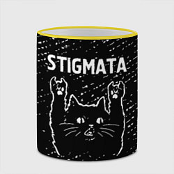 Кружка 3D Группа Stigmata и Рок Кот, цвет: 3D-желтый кант — фото 2