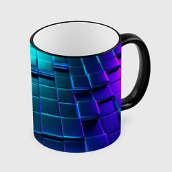 Кружка 3D BLUE SQUARES, цвет: 3D-черный кант