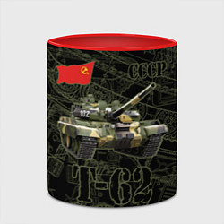 Кружка 3D Танк Т-62 Советский средний танк Камуфляж, цвет: 3D-белый + красный — фото 2