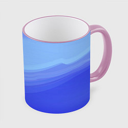 Кружка 3D Blue abstract pattern, цвет: 3D-розовый кант