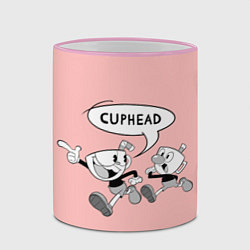 Кружка 3D Персонажи Сuphead, цвет: 3D-розовый кант — фото 2