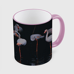 Кружка цветная Фламинго - вода