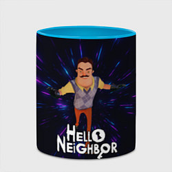 Кружка 3D Hello Neighbor Привет сосед Бегущий сосед, цвет: 3D-белый + небесно-голубой — фото 2
