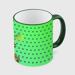 Кружка 3D My singing Monsters - Жужук, цвет: 3D-зеленый кант