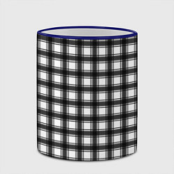 Кружка 3D Black and white trendy checkered pattern, цвет: 3D-синий кант — фото 2