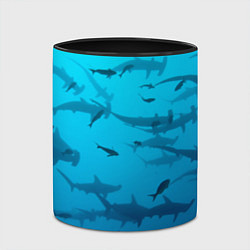 Кружка 3D Акулы - океан, цвет: 3D-белый + черный — фото 2