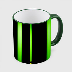 Кружка 3D Абстрактные неоновые колбы с кислотой - Зелёный, цвет: 3D-зеленый кант