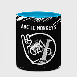 Кружка 3D Arctic Monkeys - КОТ - Краски, цвет: 3D-белый + небесно-голубой — фото 2