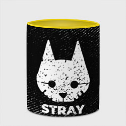 Кружка 3D Stray с потертостями на темном фоне, цвет: 3D-белый + желтый — фото 2