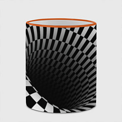 Кружка 3D Портал - оптическая иллюзия, цвет: 3D-оранжевый кант — фото 2