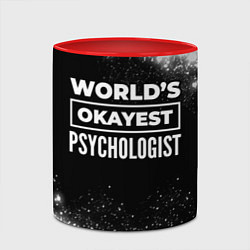 Кружка 3D Worlds okayest psychologist - dark, цвет: 3D-белый + красный — фото 2