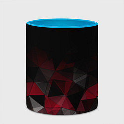 Кружка 3D Черно-красный геометрический, цвет: 3D-белый + небесно-голубой — фото 2